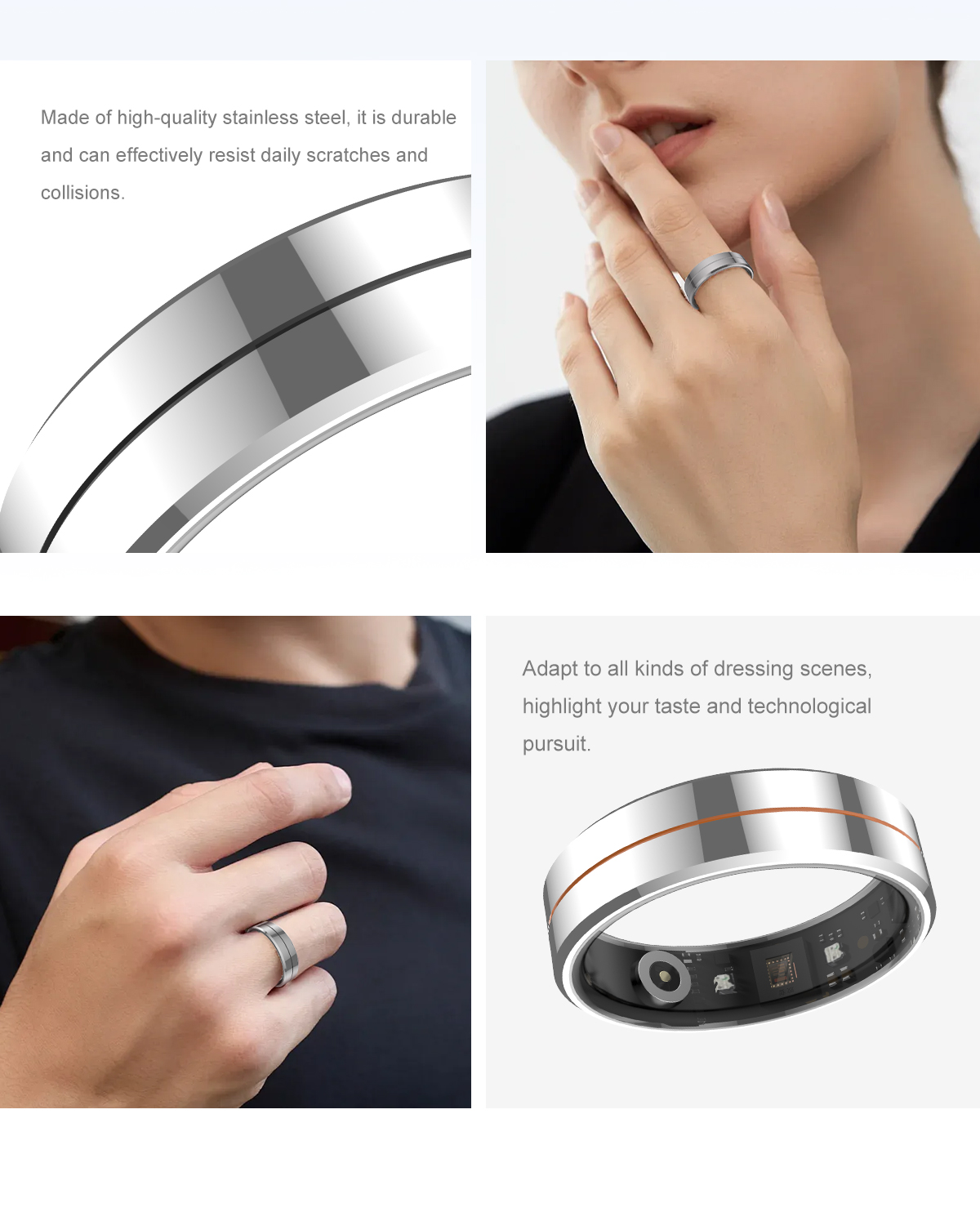 smart ring，wearable ring，health tracker ring，activity tracker ring，smart ring for men